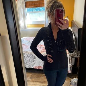 Fabletics black athletic zip up top